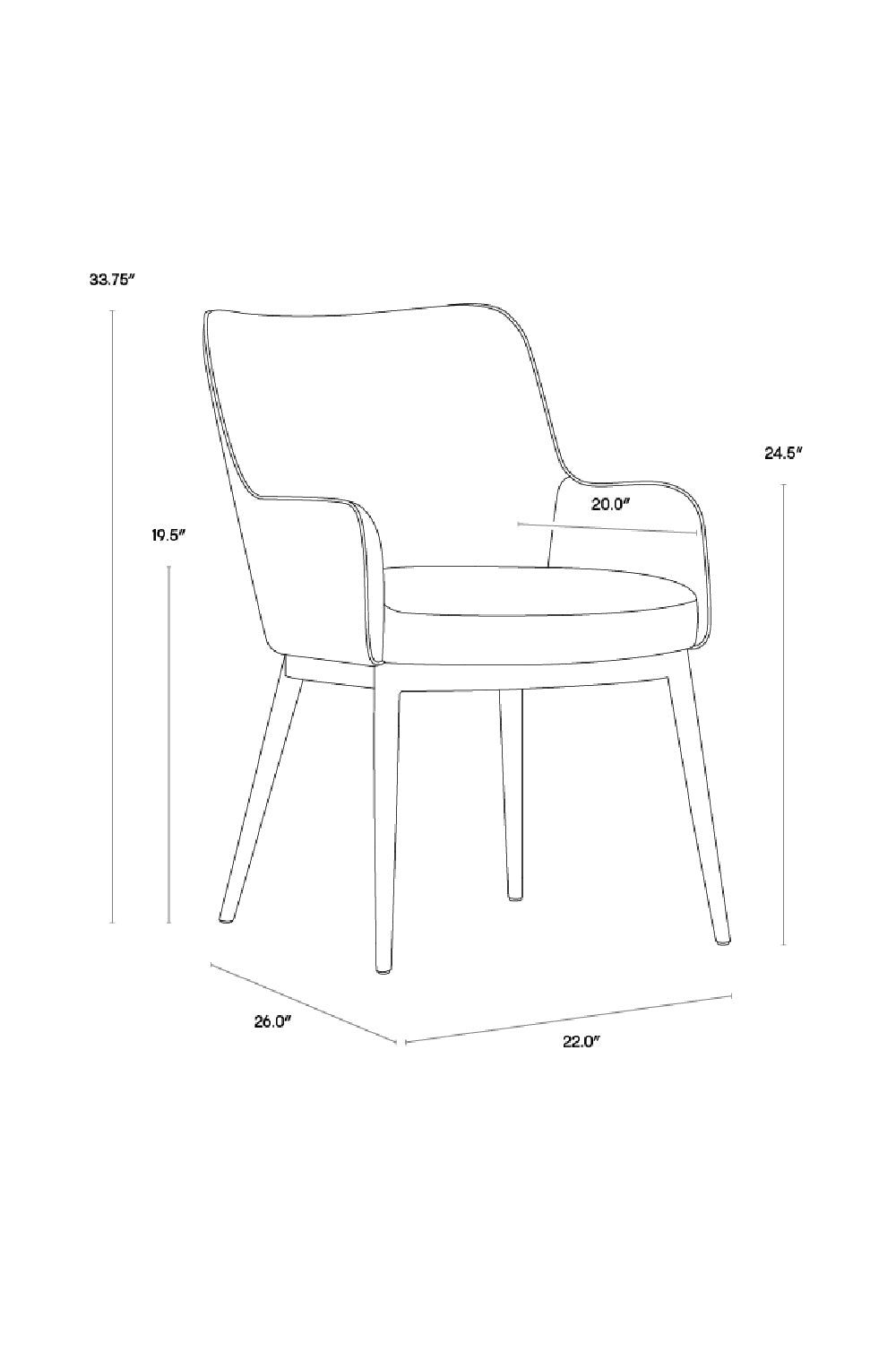 Barrel Back Dining Armchair by Splendido Franklin Dining Chair, alternate view 9