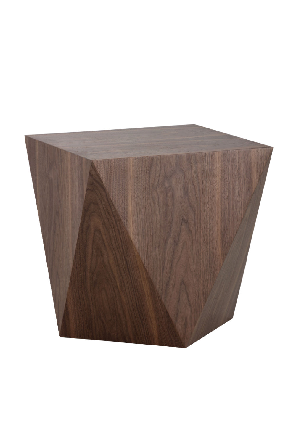 Geometrical Walnut End Table by Splendido Timmons Side Table