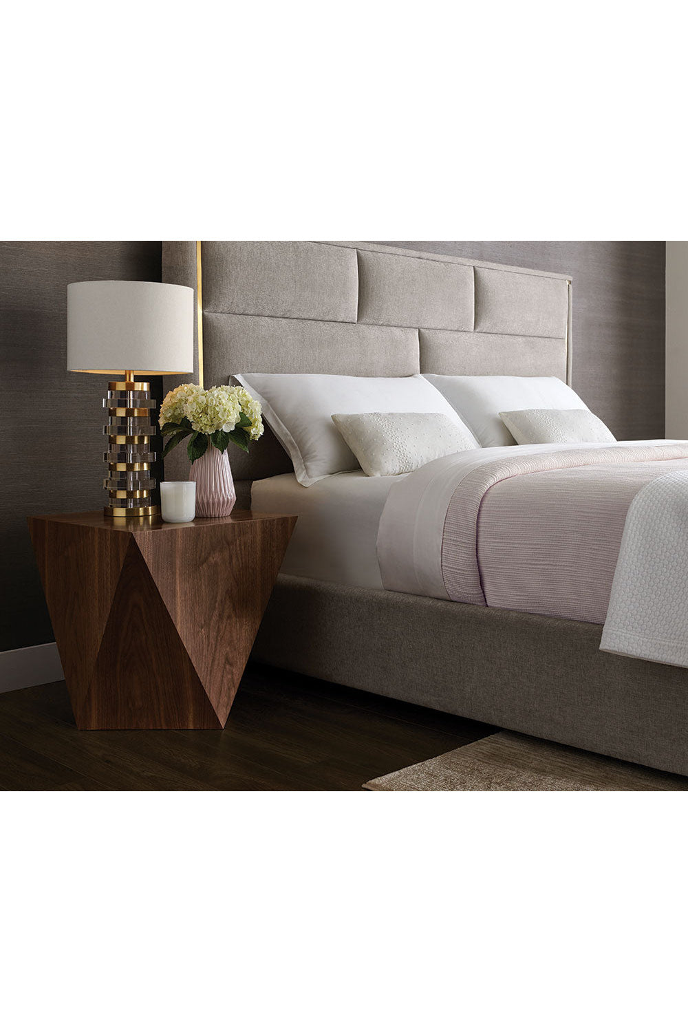 Geometrical Walnut End Table by Splendido Timmons Side Table, alternate view 10