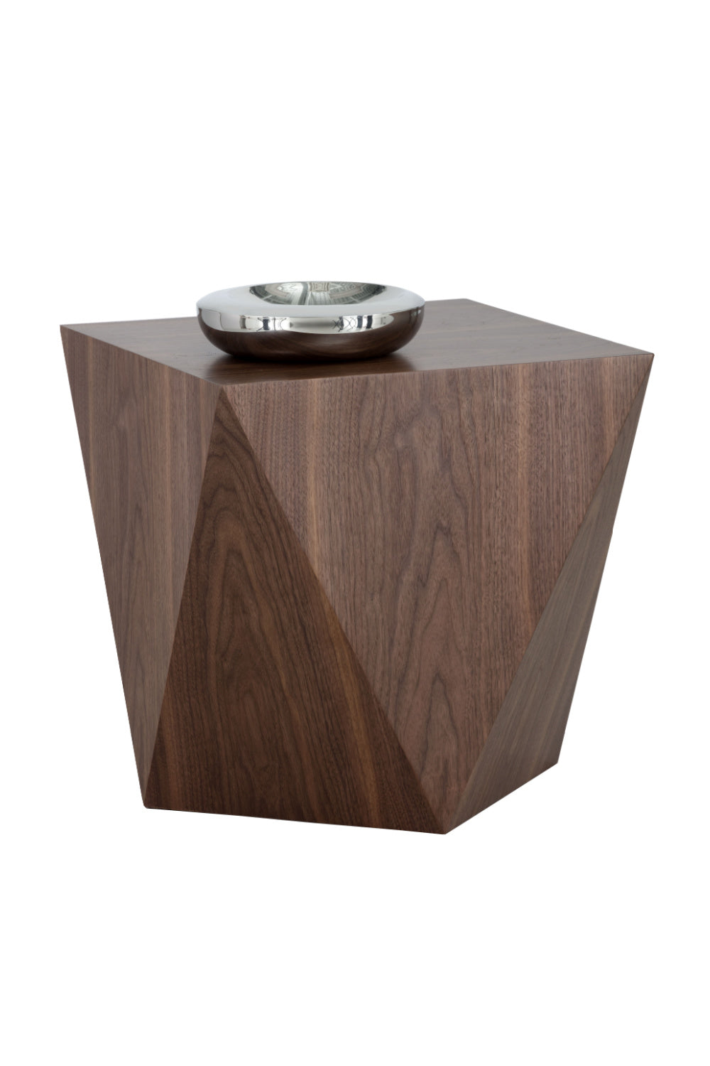 Geometrical Walnut End Table by Splendido Timmons Side Table, alternate view 3
