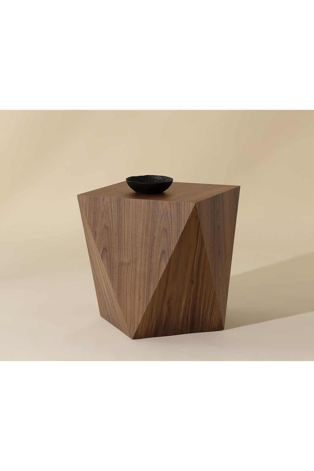 Geometrical Walnut End Table by Splendido Timmons Side Table, alternate view 4