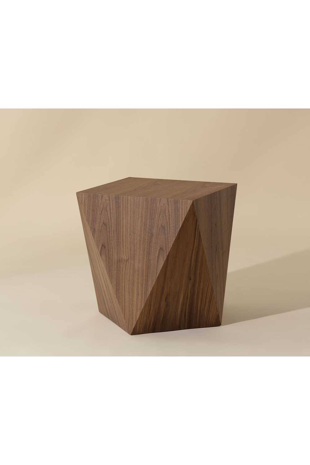 Geometrical Walnut End Table by Splendido Timmons Side Table, alternate view 6