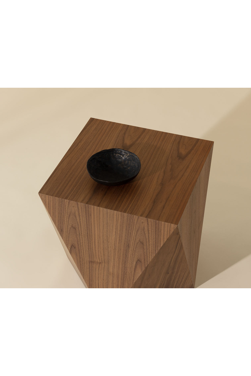 Geometrical Walnut End Table by Splendido Timmons Side Table, alternate view 7