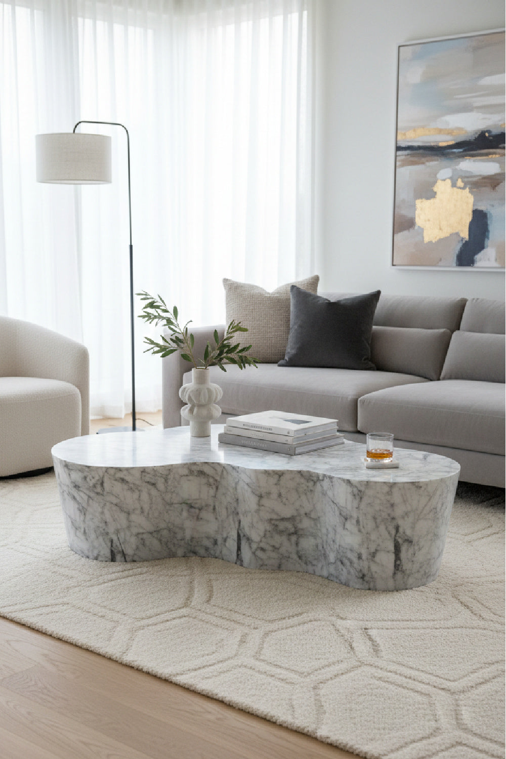 Marble-Look Indoor/Outdoor Coffee Table by Splendido Ava, alternate view 8