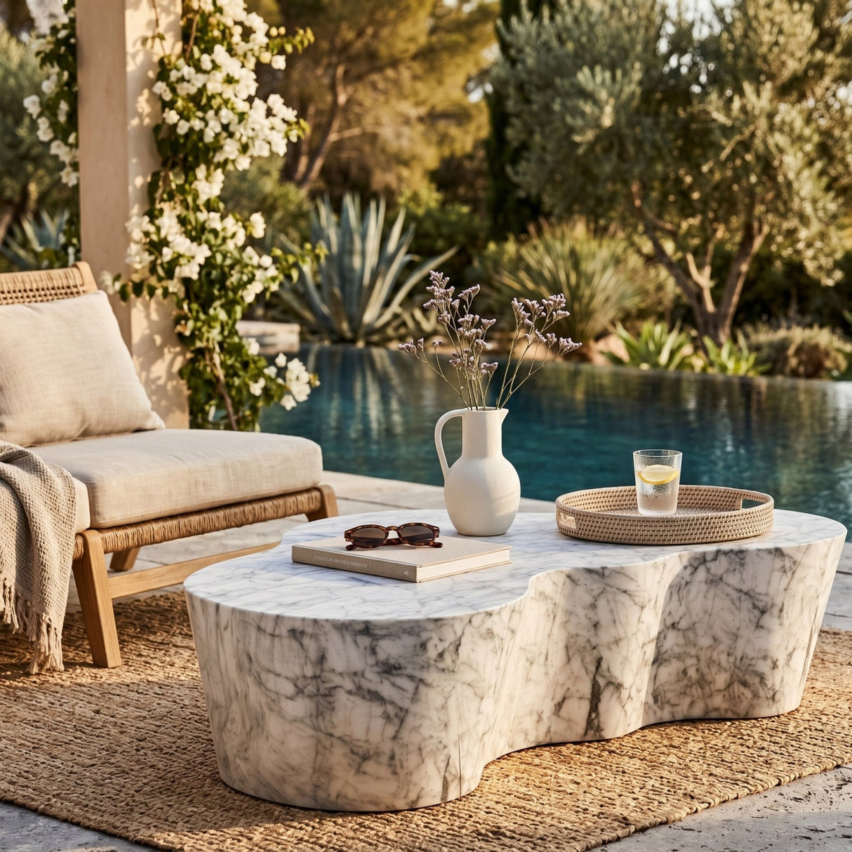 Marble-Look Indoor/Outdoor Coffee Table by Splendido Ava, alternate view 2