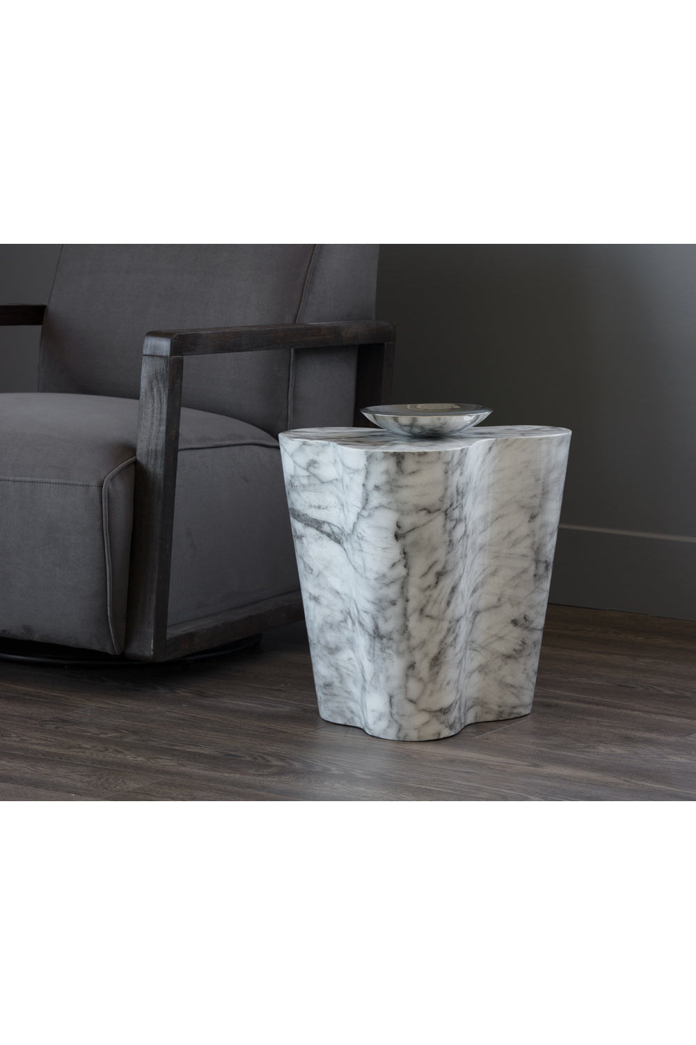 Marble-Look Indoor/Outdoor End Table S by Splendido Ava Side Table, alternate view 8
