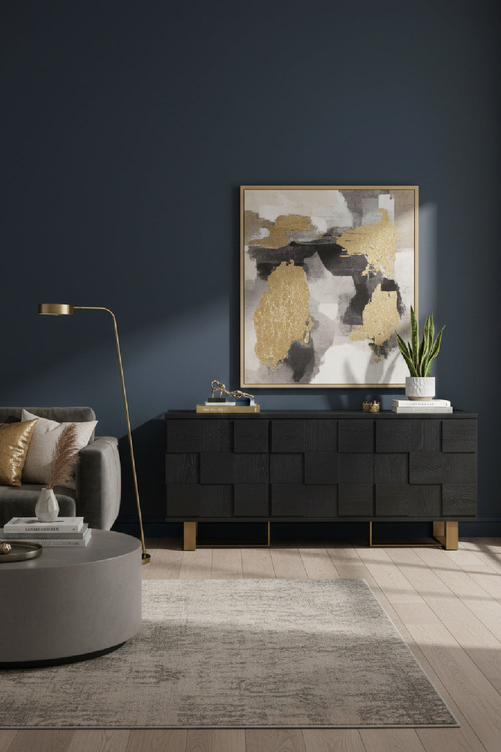Checkered Smoked Acacia Sideboard by Splendido Lars, alternate view 2