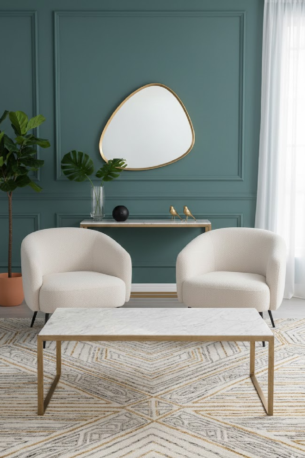 White Italian Marble Coffee Table by Splendido Evert, alternate view 2