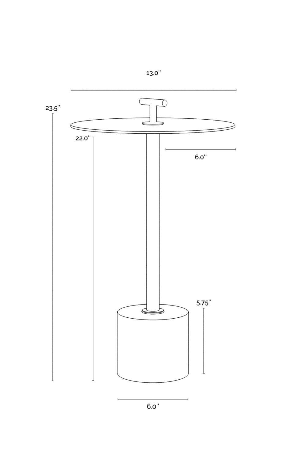 Gold Round End Table by Splendido Sia Side Table, alternate view 8