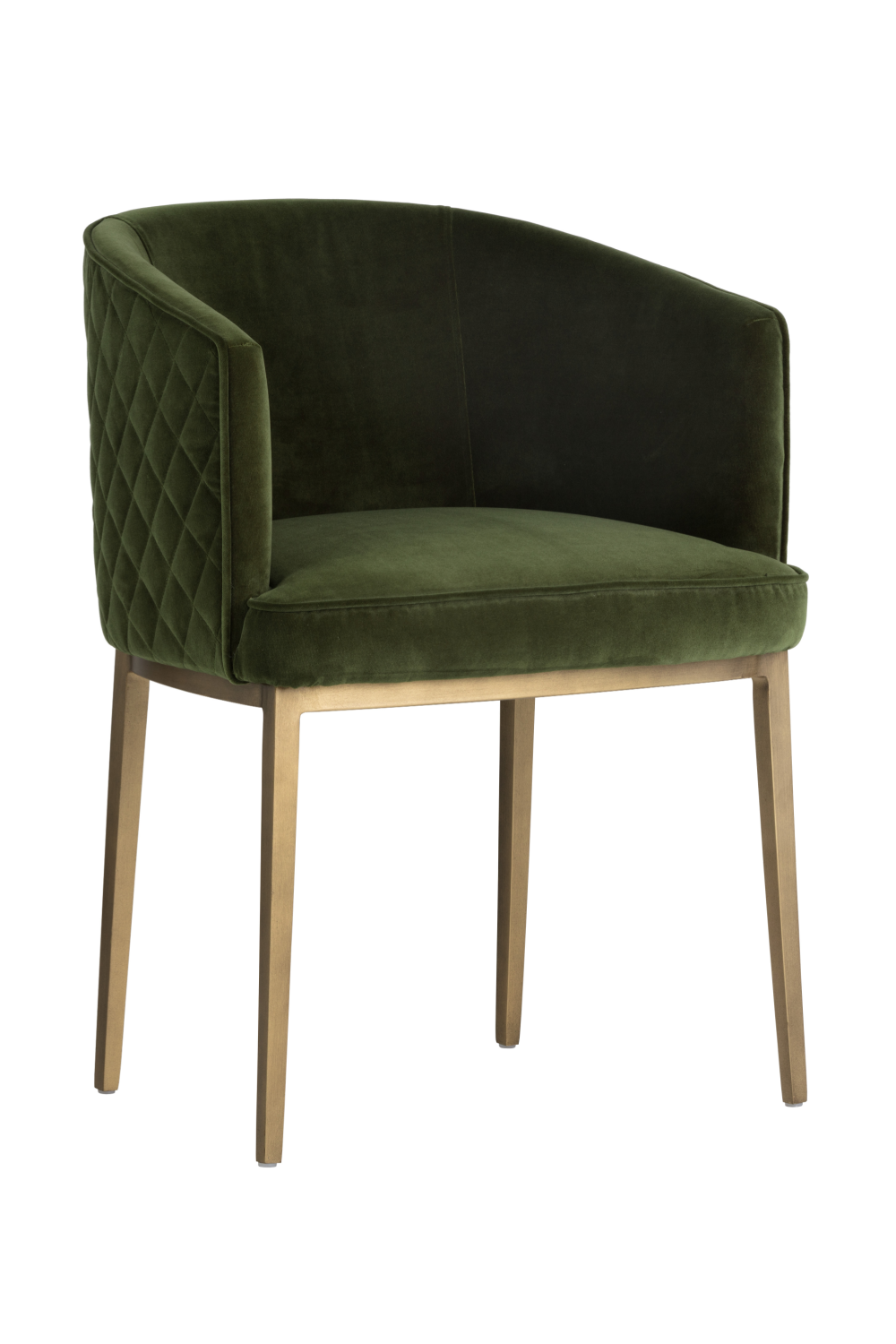 Green Diamond-Stitched Dining Chair | Splendido Cornella