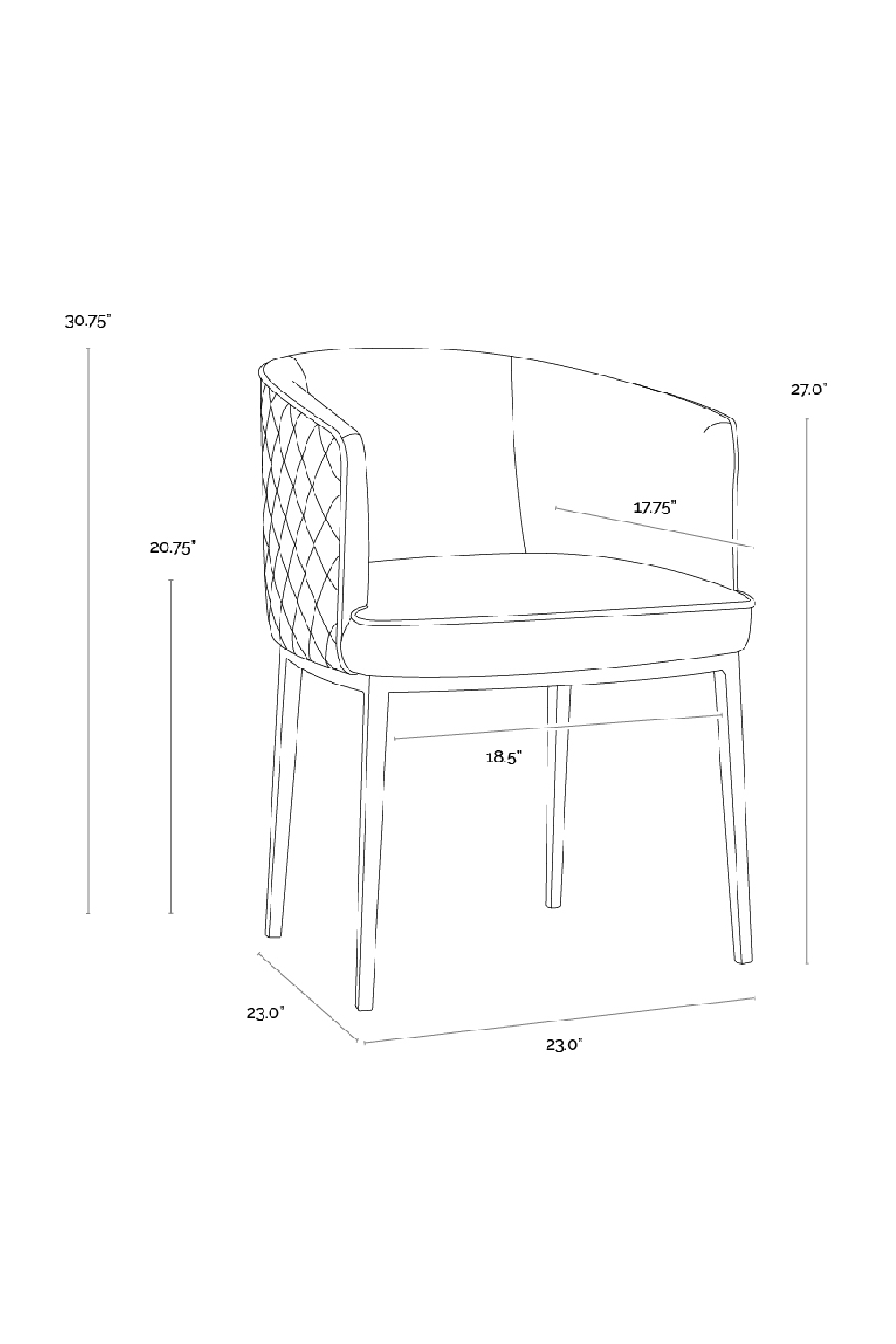 Green Diamond-Stitched Dining Chair by Splendido Cornella, alternate view 8