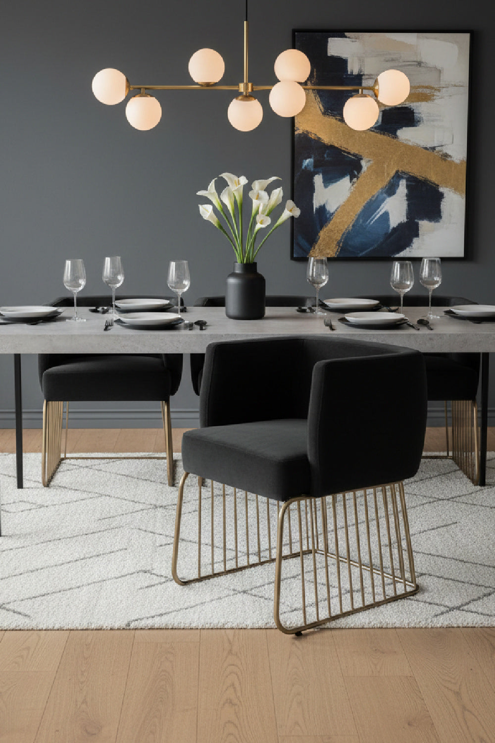 Gray Fabric Modern Dining Chair by Splendido Gala, alternate view 2