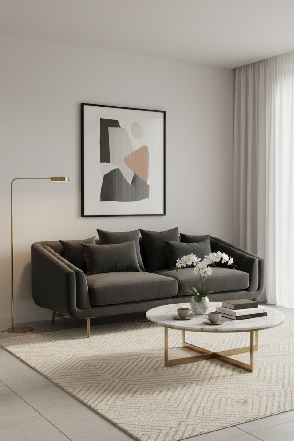 Channeled-Back 6-Cushion Sofa by Splendido Veera, alternate view 8