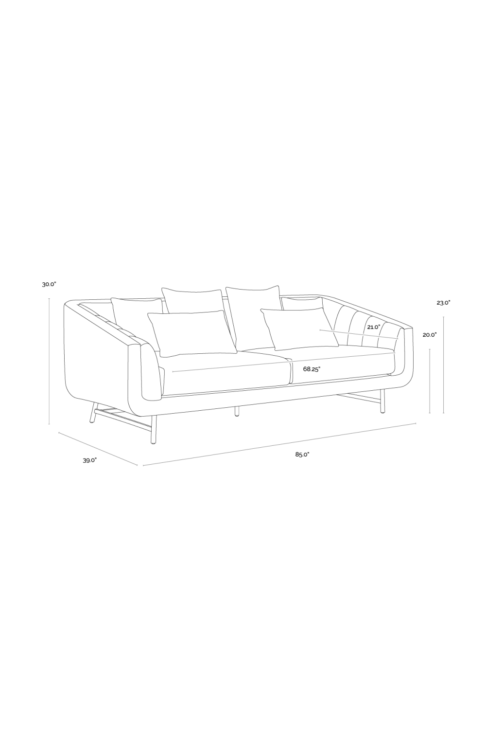 Channeled-Back 6-Cushion Sofa by Splendido Veera, alternate view 13