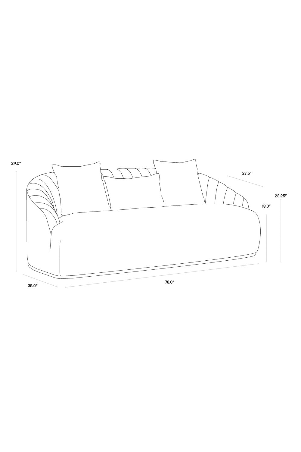 Channel-Tufted Velvet Sofa by Splendido Astrid, alternate view 5