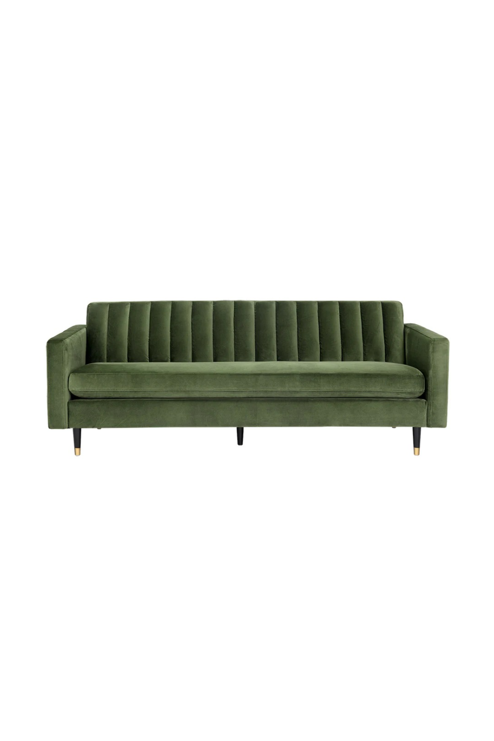 Channeled Green Velvet Sofa by Splendido Yosi, alternate view 3