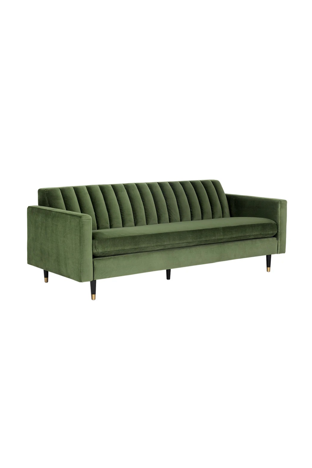 Modern European furniture - Channeled Green Velvet Sofa - www.oroa.com