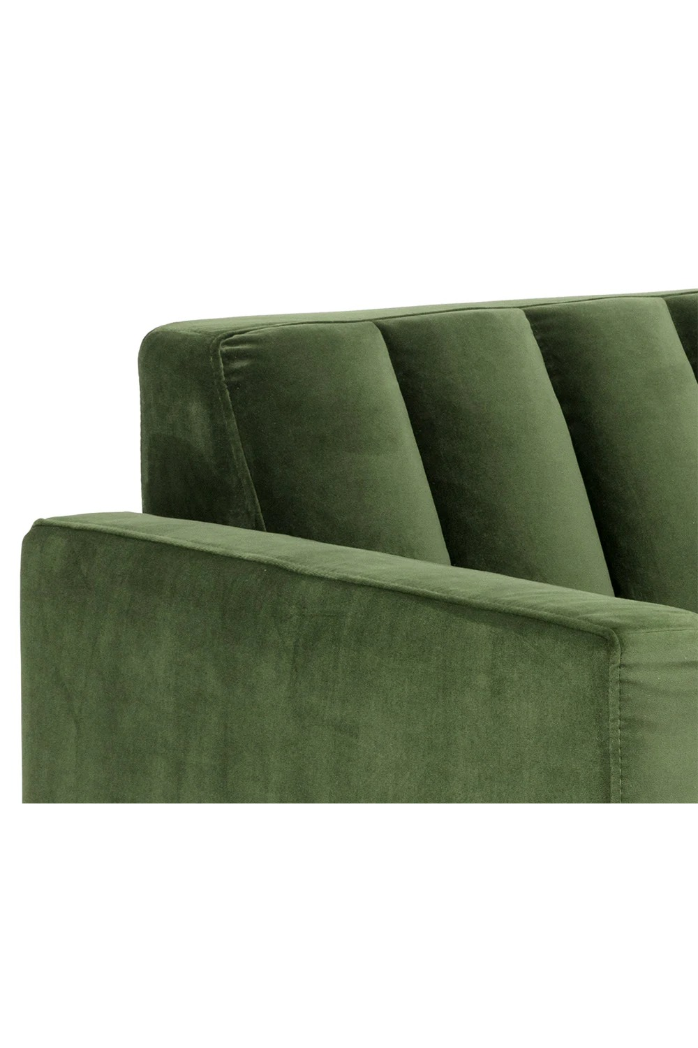Channeled Green Velvet Sofa by Splendido Yosi, alternate view 4