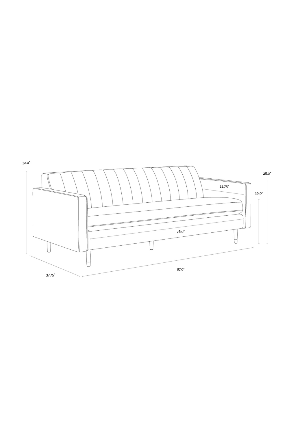 Modern European furniture - Channeled Green Velvet Sofa - www.oroa.com