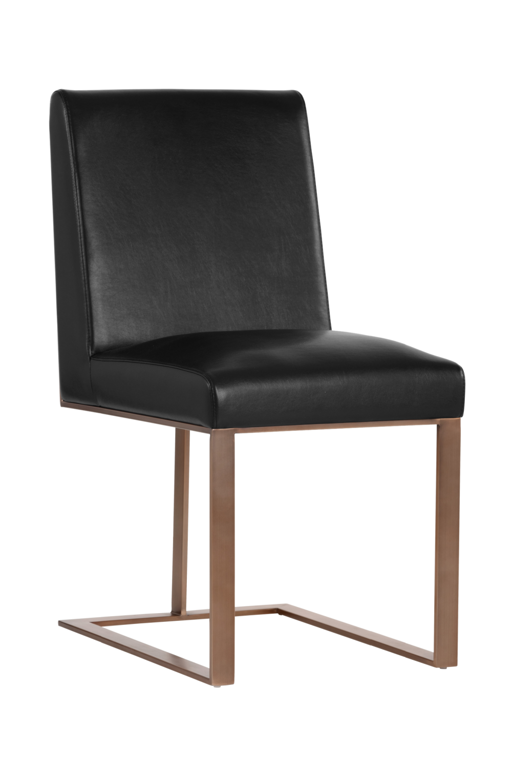 Black Leather Cantilevered Dining Chair by Splendido Dean