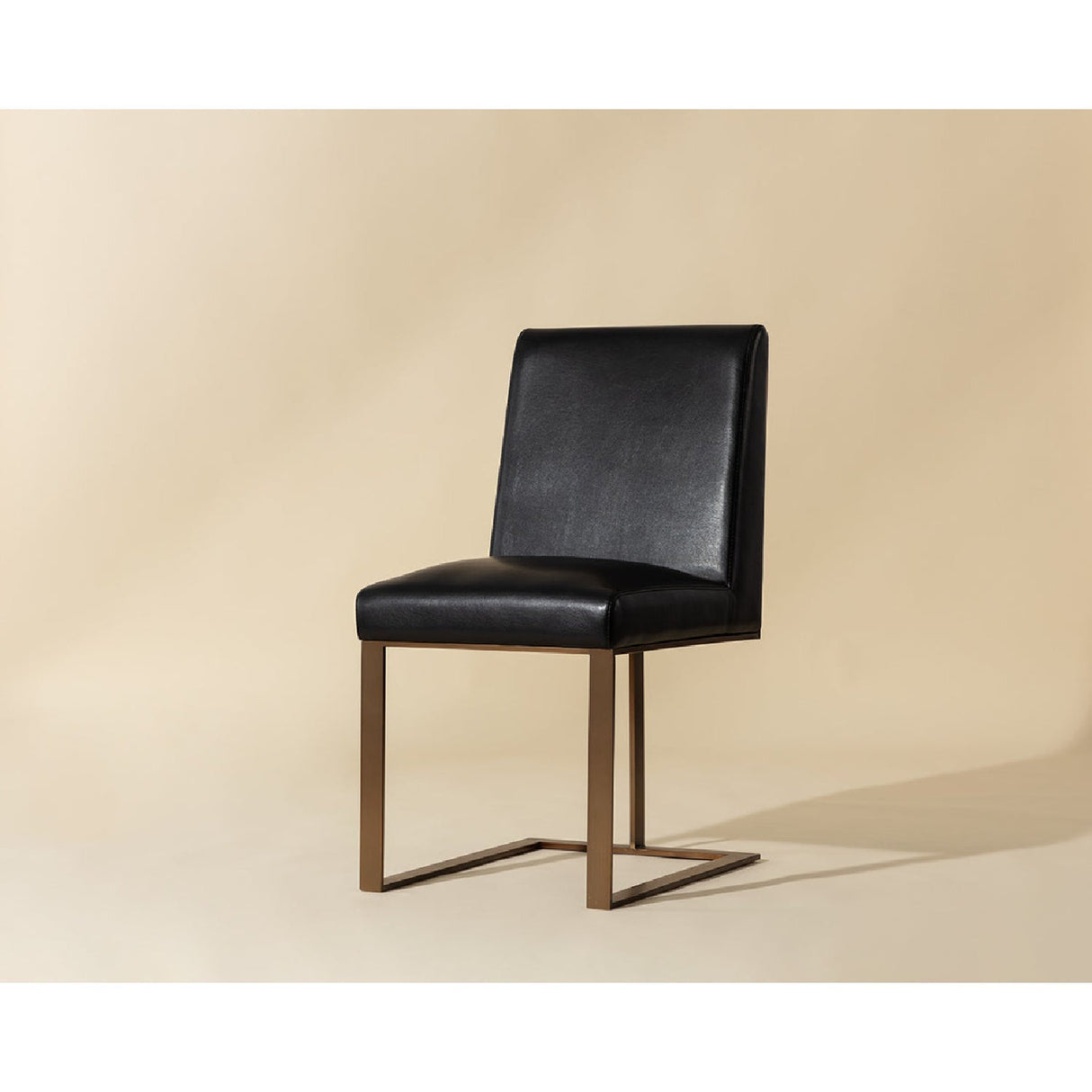 Black Leather Cantilevered Dining Chair by Splendido Dean, alternate view 11