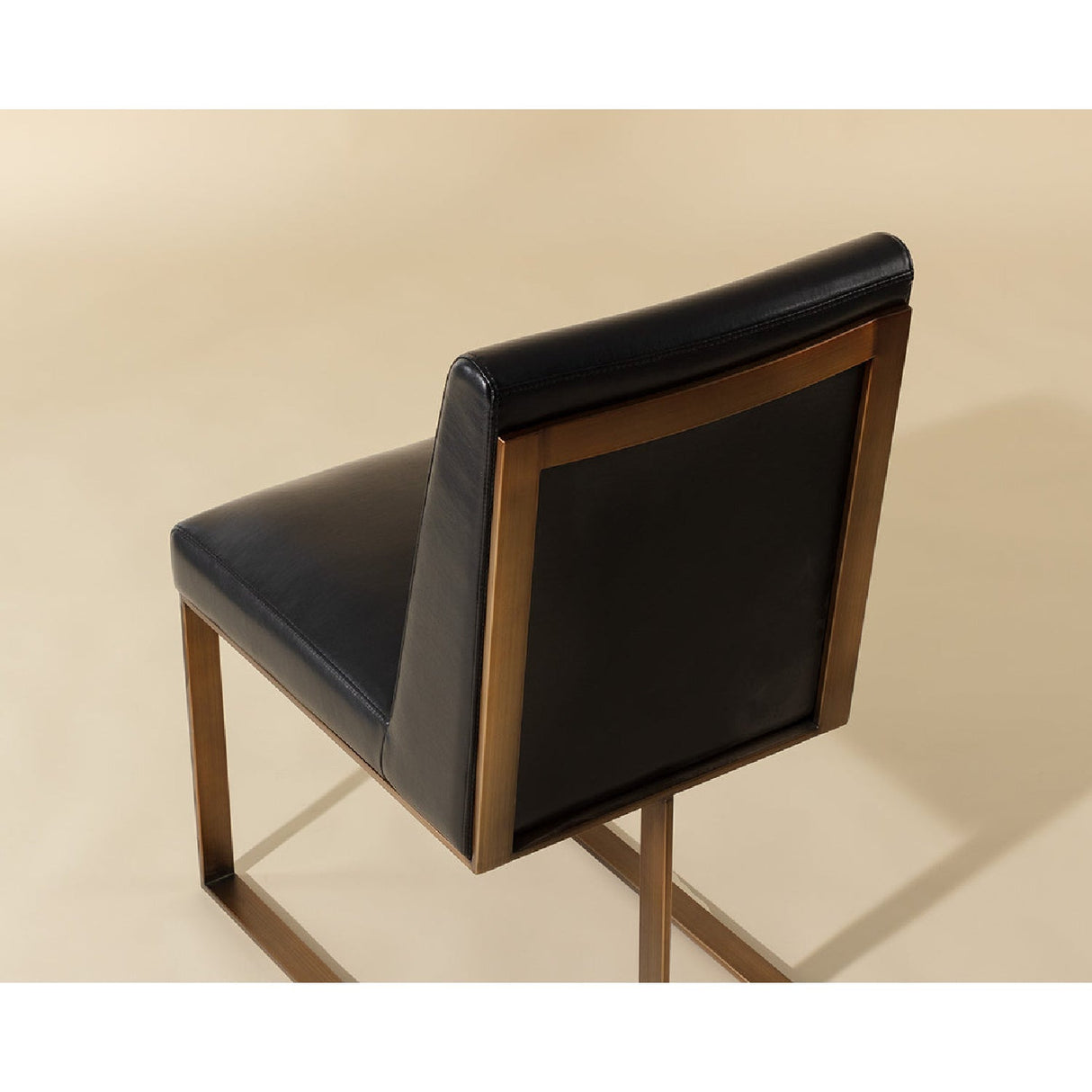Black Leather Cantilevered Dining Chair by Splendido Dean, alternate view 12