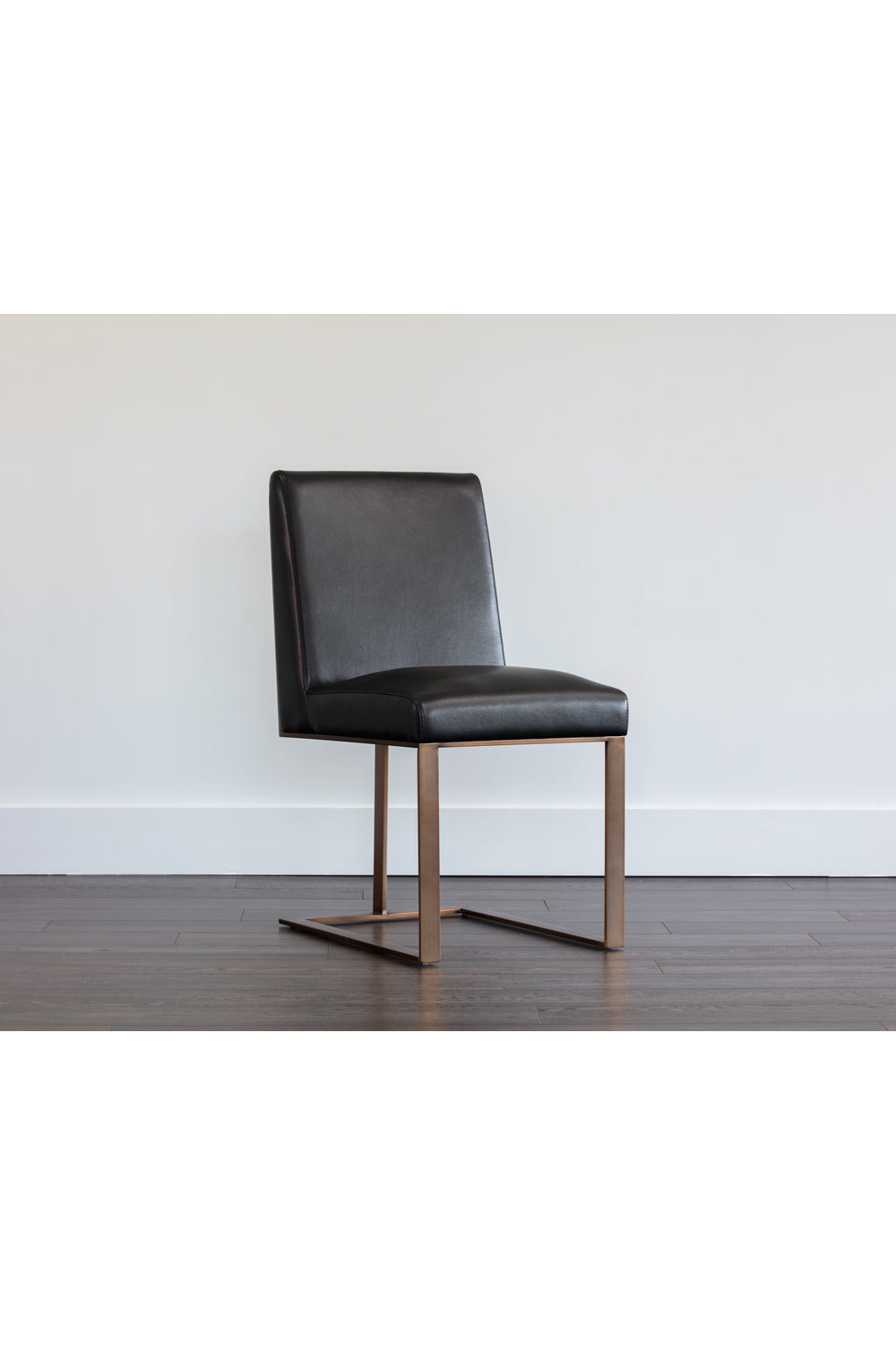 Black Leather Cantilevered Dining Chair by Splendido Dean, alternate view 9