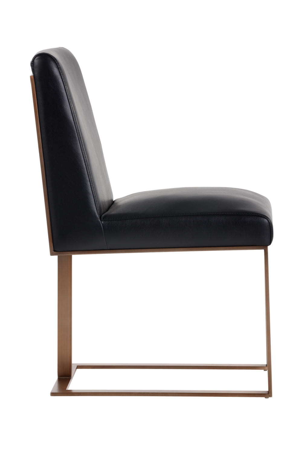 Black Leather Cantilevered Dining Chair by Splendido Dean, alternate view 3