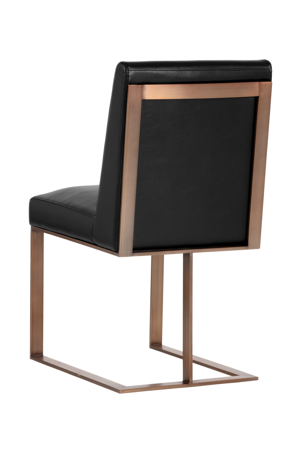 Black Leather Cantilevered Dining Chair by Splendido Dean, alternate view 4