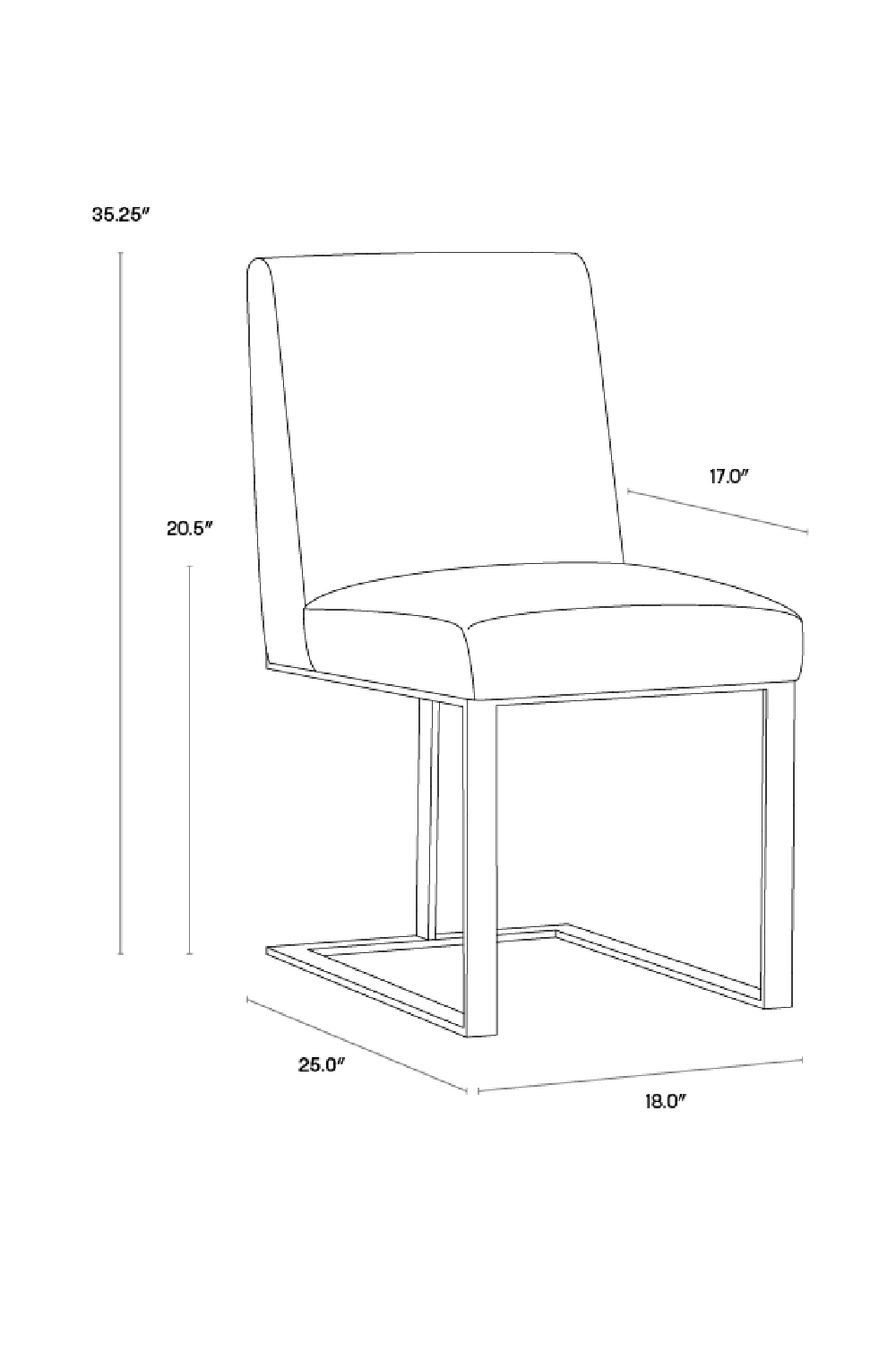 Black Leather Cantilevered Dining Chair by Splendido Dean, alternate view 8