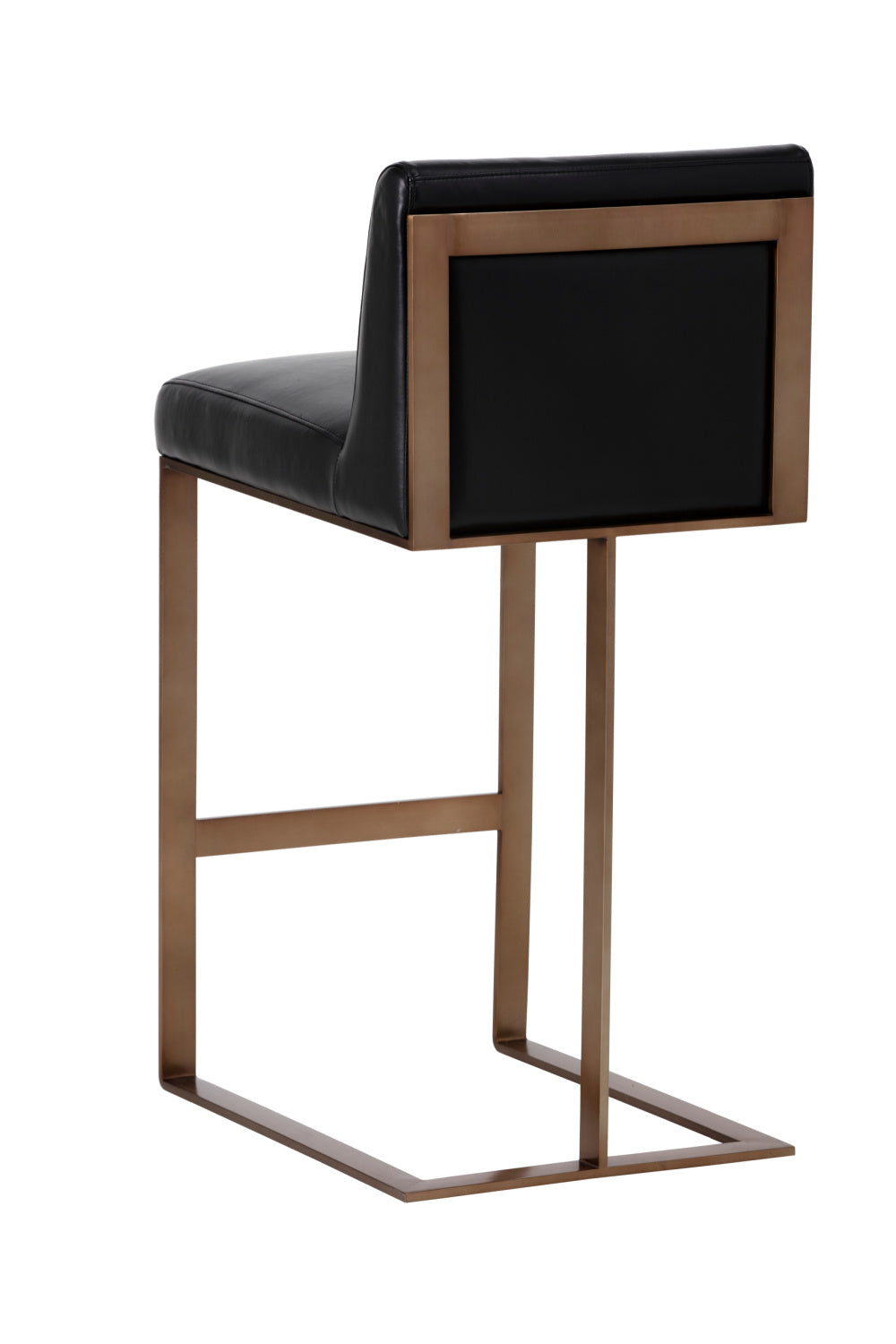 Black Leather Cantilevered Bar Stool by Splendido Dean Barstool, alternate view 3