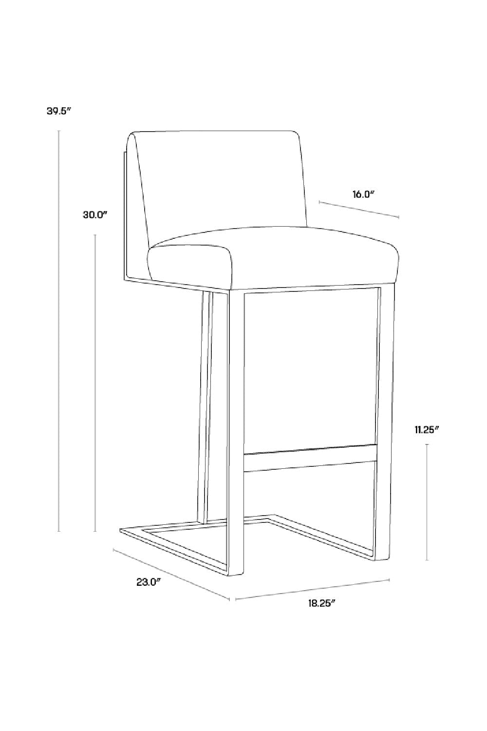 Black Leather Cantilevered Bar Stool by Splendido Dean Barstool, alternate view 9
