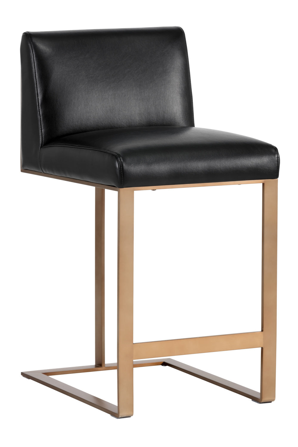 Modern European furniture - Black Bonded Leather Counter Stool - www.oroa.com