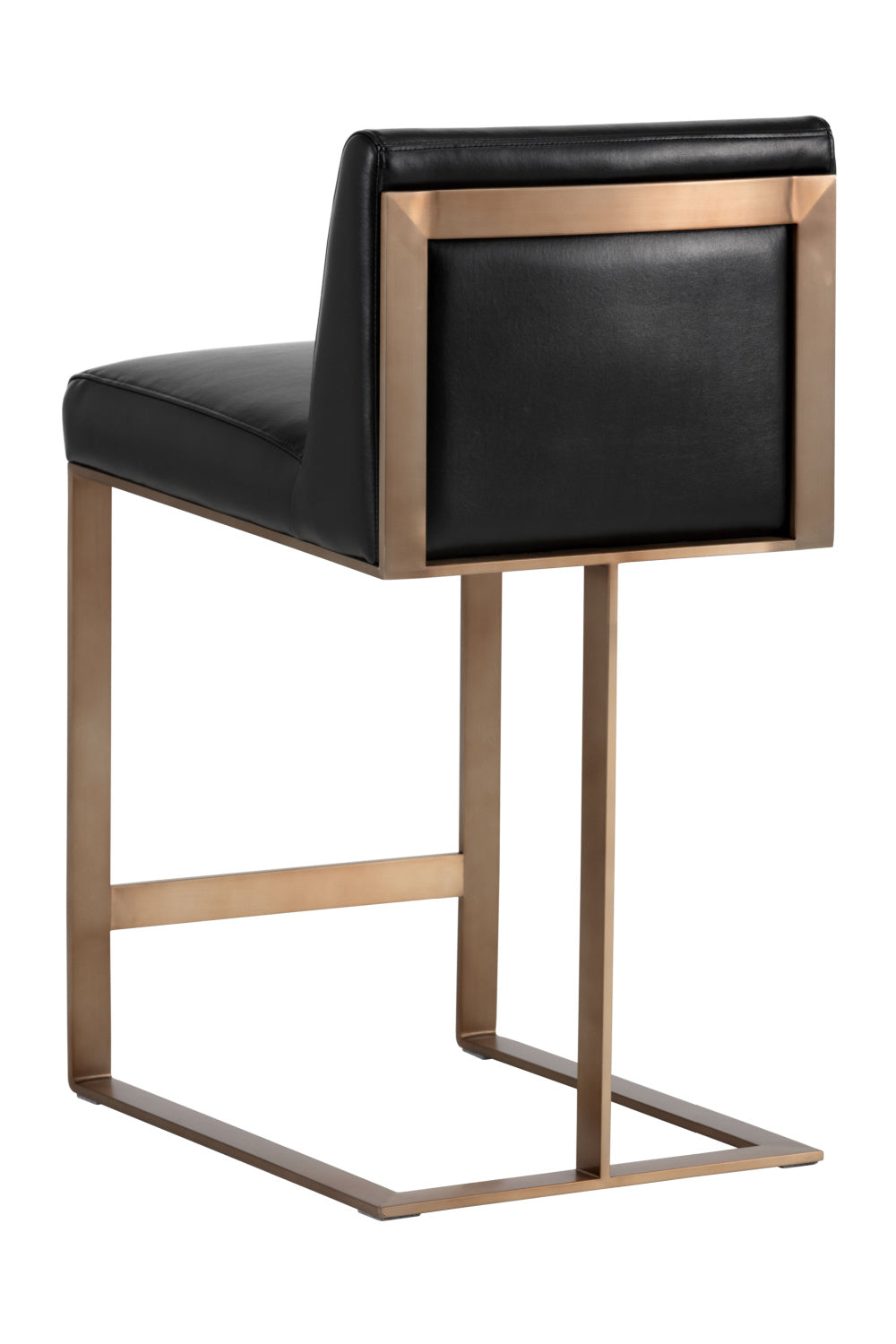 Black Bonded Leather Counter Stool by Splendido Dean, alternate view 4
