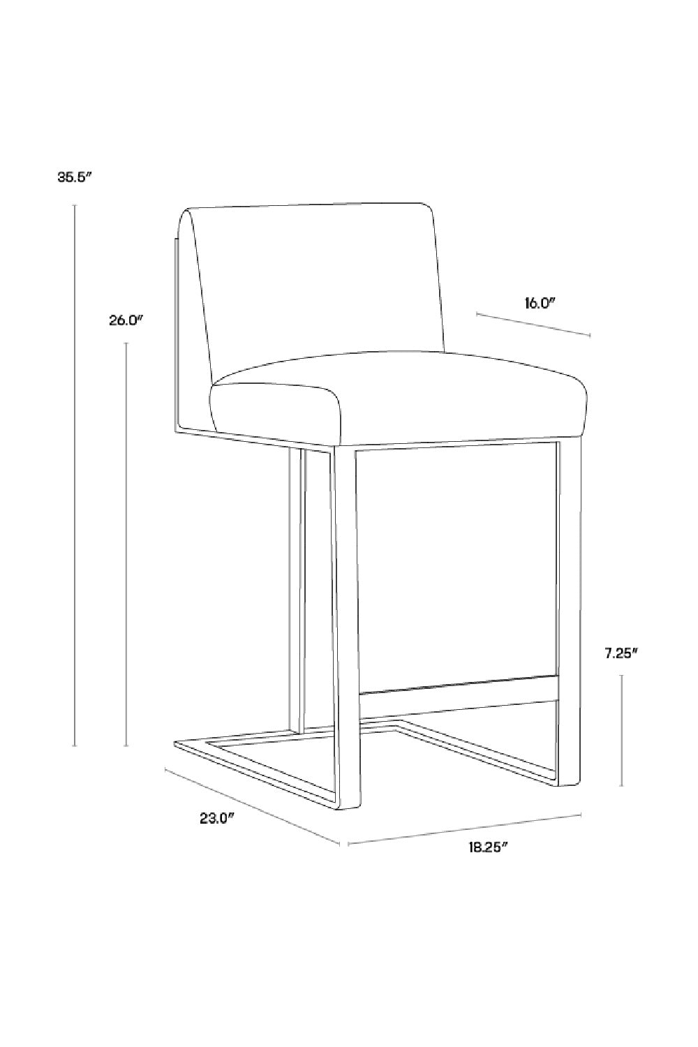Black Bonded Leather Counter Stool by Splendido Dean, alternate view 8