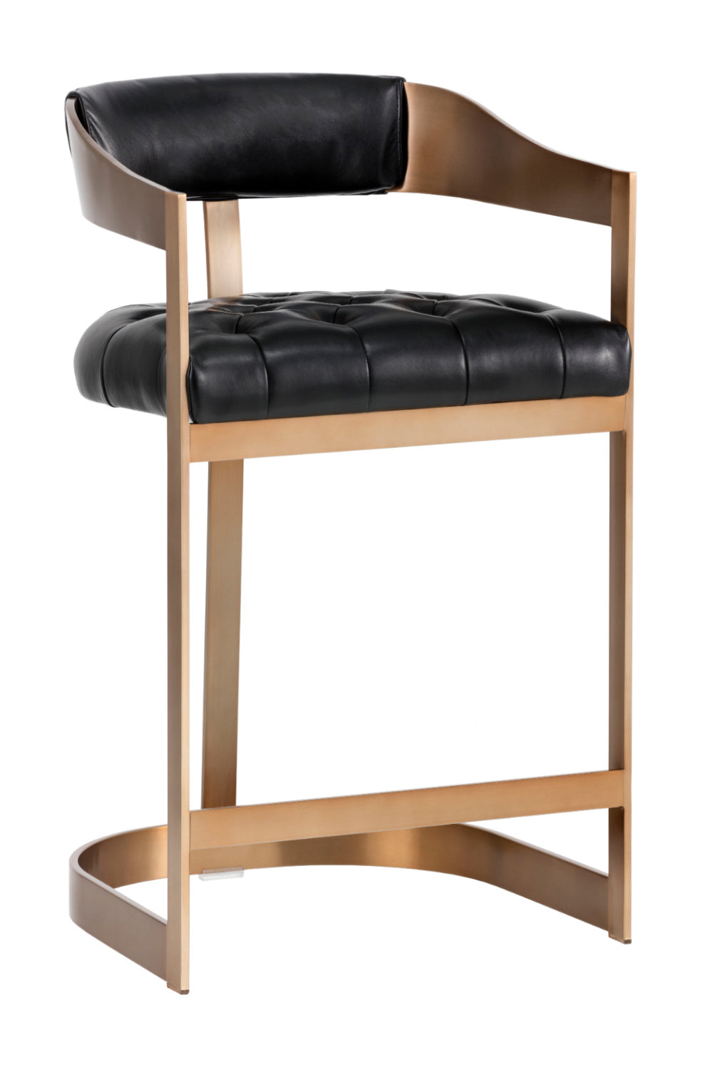 Black Leather T-Shaped Counter Stool by Splendido Beaumont