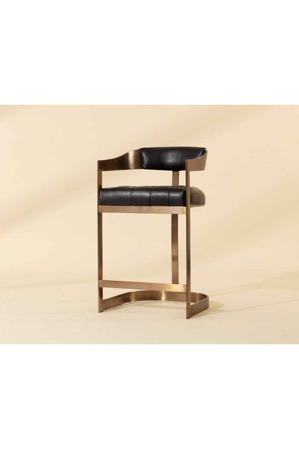Modern European furniture - Black Leather T-Shaped Counter Stool - www.oroa.com