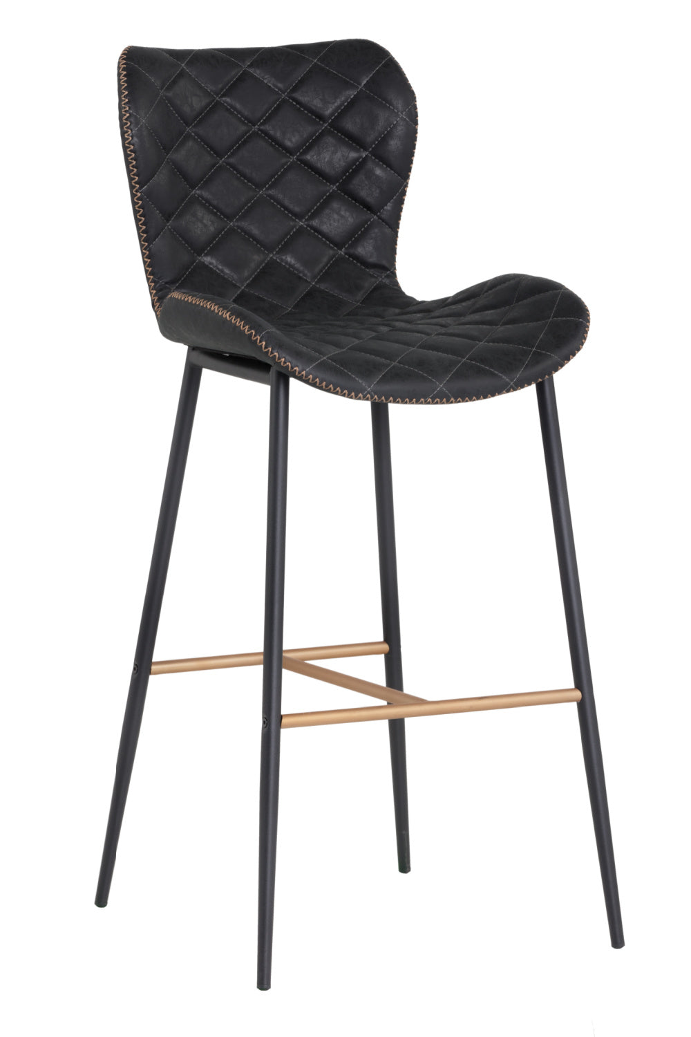 Diamond-Stitched Leather Look Bar Stools (2) by Splendido Lyla Barstool, alternate view 9