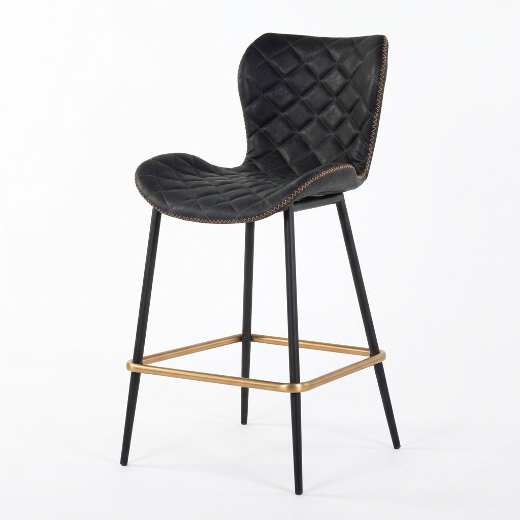 Leather-Look Diamond-Stitched Counter Stools (2) by Splendido Lyla, alternate view 10