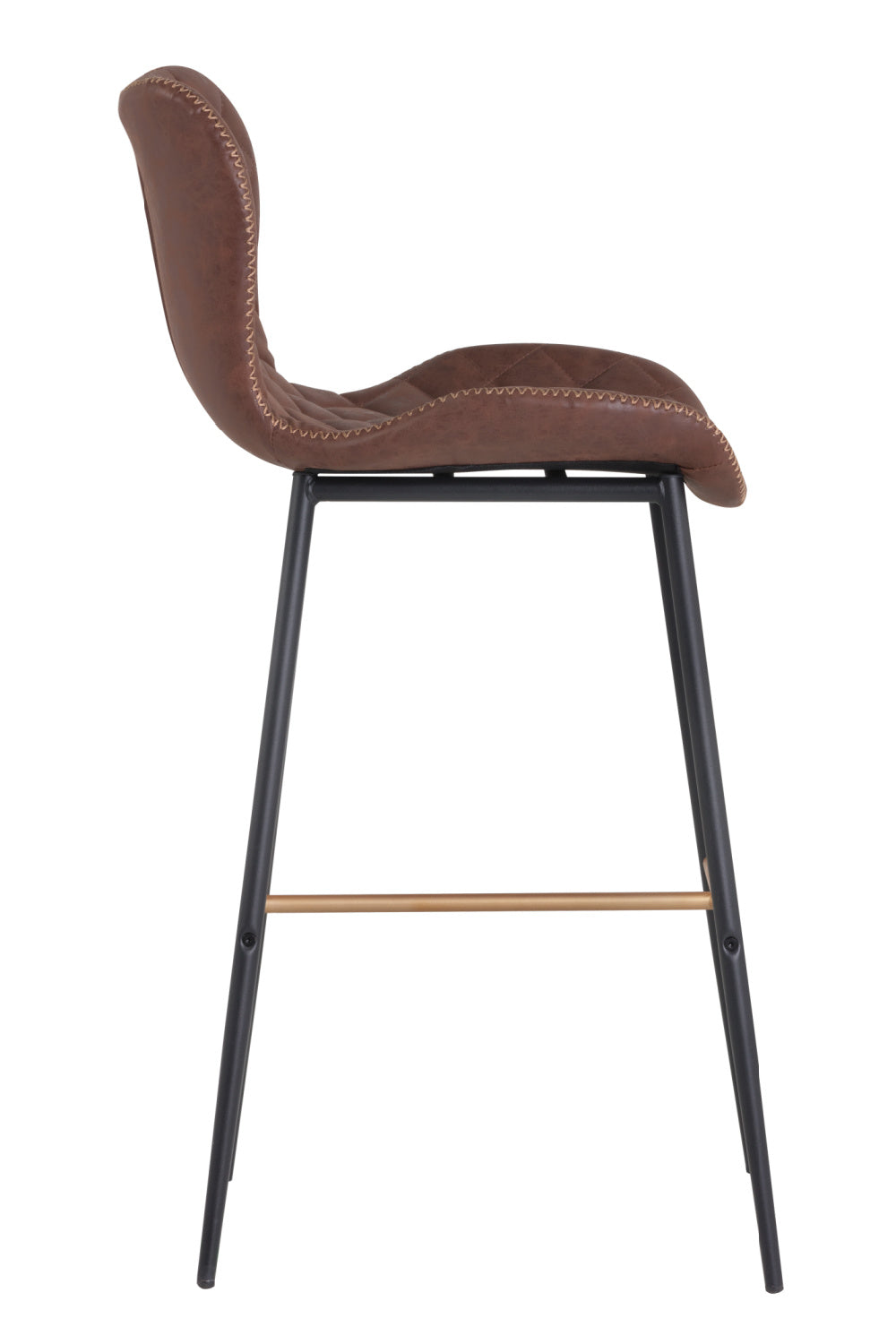 Diamond-Stitched Leather Look Bar Stools (2) by Splendido Lyla Barstool, alternate view 3