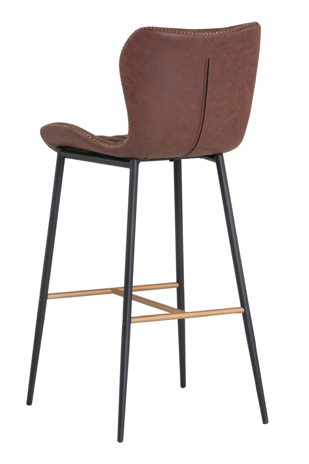 Diamond-Stitched Leather Look Bar Stools (2) by Splendido Lyla Barstool, alternate view 4