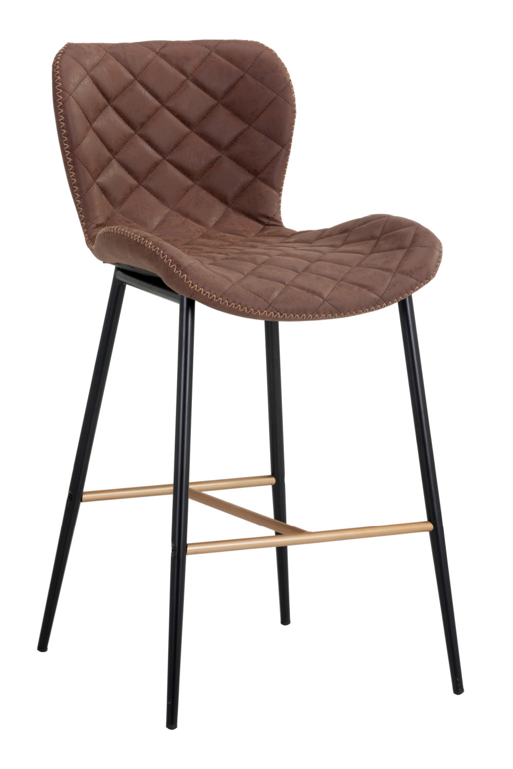 Leather-Look Diamond-Stitched Counter Stools (2) by Splendido Lyla