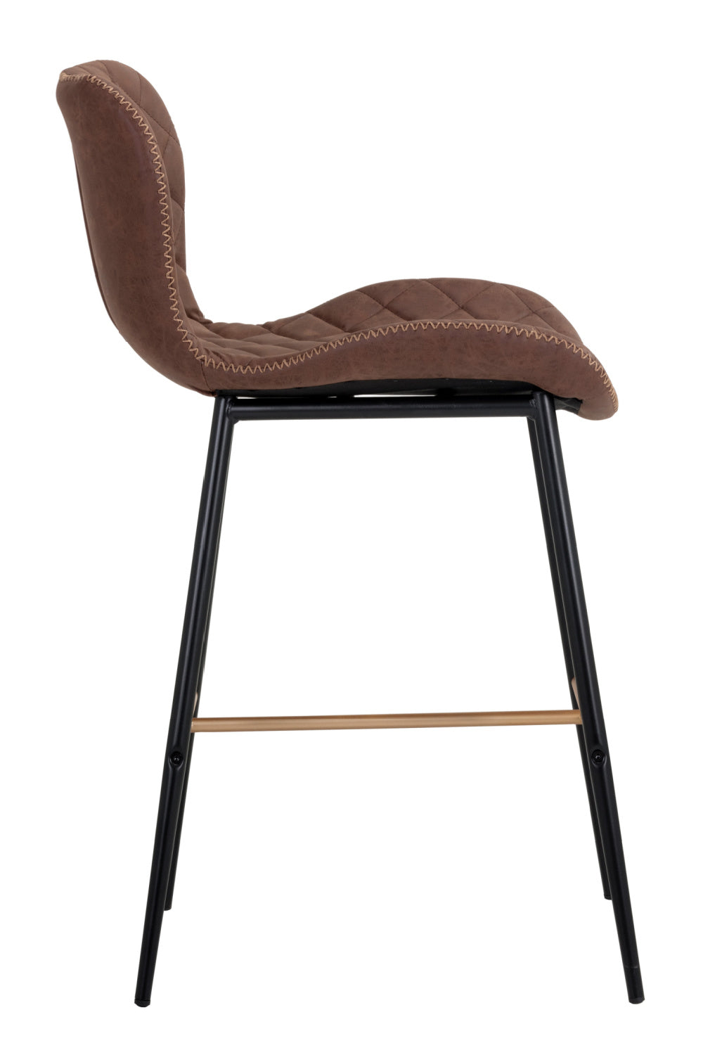 Leather-Look Diamond-Stitched Counter Stools (2) by Splendido Lyla, alternate view 3