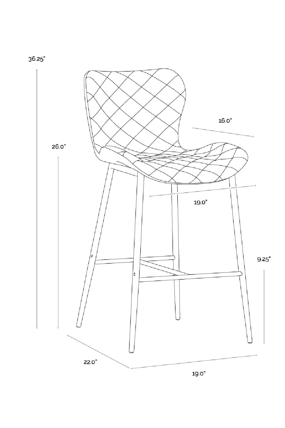 Leather-Look Diamond-Stitched Counter Stools (2) by Splendido Lyla, alternate view 9