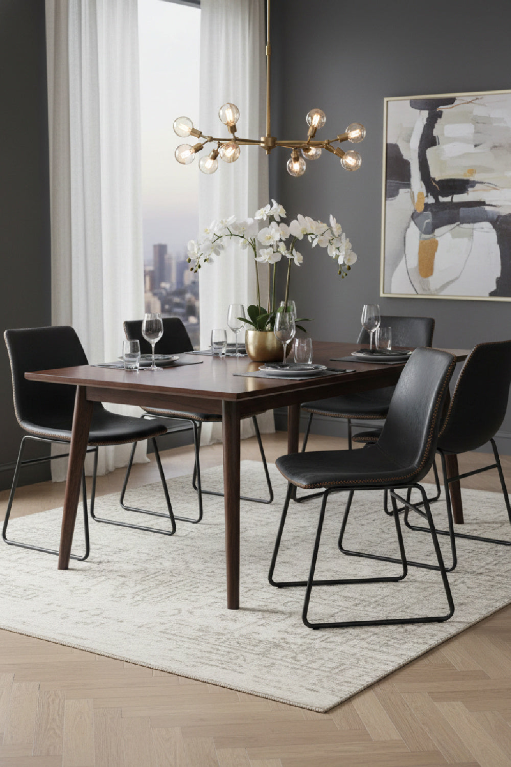 Leather Look Mid-Century Dining Chairs (2) by Splendido Cal, alternate view 11