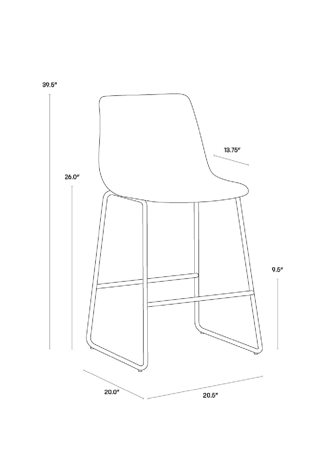 Leather-Look Mid-Century Counter Stools (2) by Splendido Cal, alternate view 7