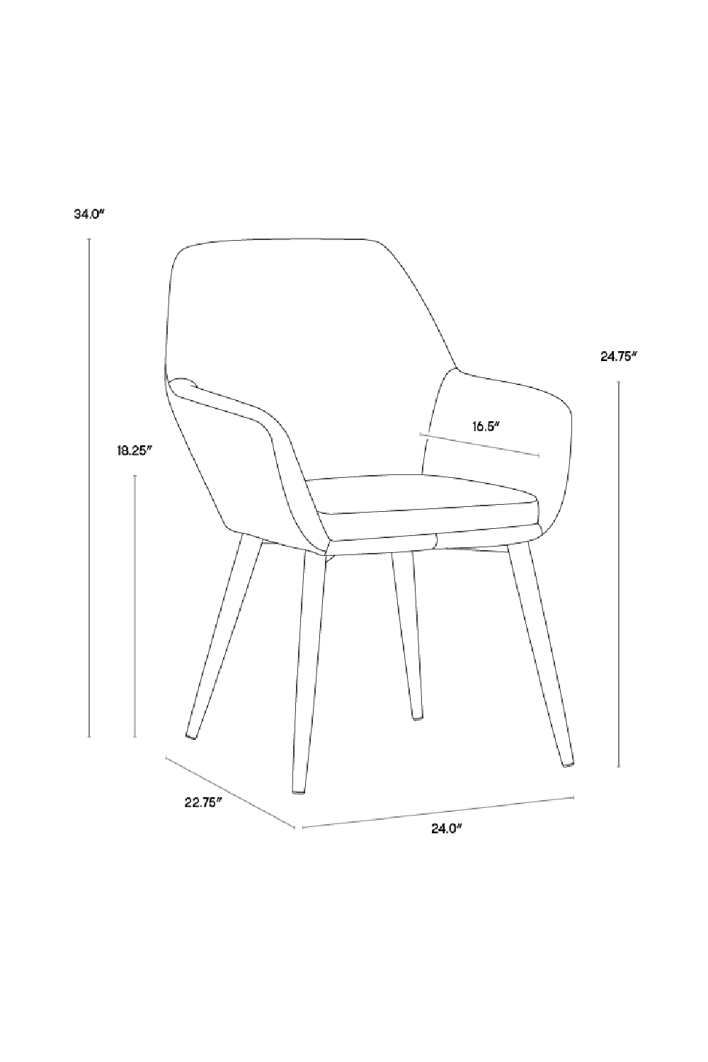Gray Diamond-Tufted Dining Armchair by Splendido Jayna Dining Chair, alternate view 11