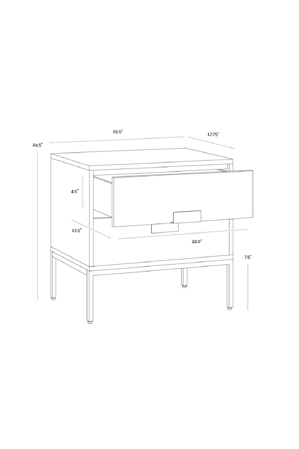 Acacia Wood 2-Drawer Nightstand by Splendido Jade, alternate view 9