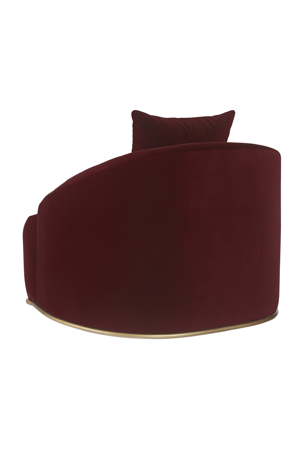 Merlot Velvet Channel-Tufted Lounge Chair - Brass Base by Splendido Accent Chair, alternate view 5