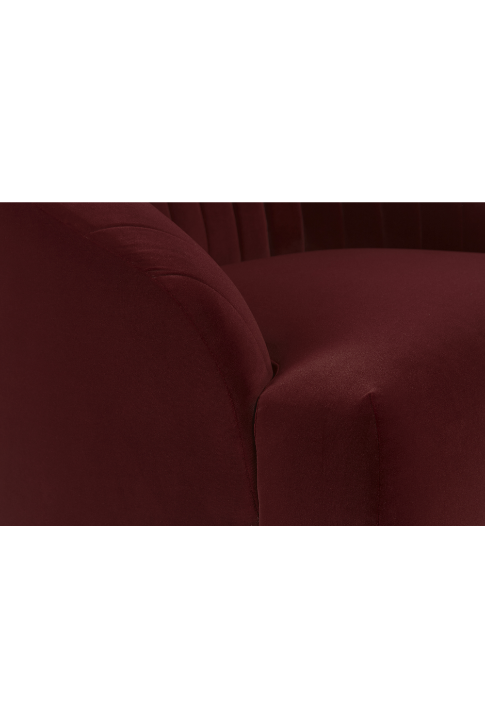 Merlot Velvet Channel-Tufted Lounge Chair - Brass Base by Splendido Accent Chair, alternate view 7